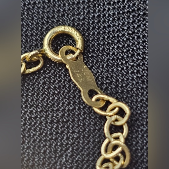 14K Gold Bracelet With 14K Gold Dangling Heart - Picture 5 of 7